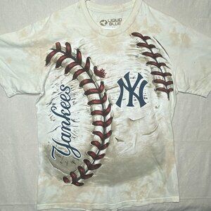 NYY Liquid Blue Yankees New York TShirt Mens Large L Tie Dye Short Sleeve MLB